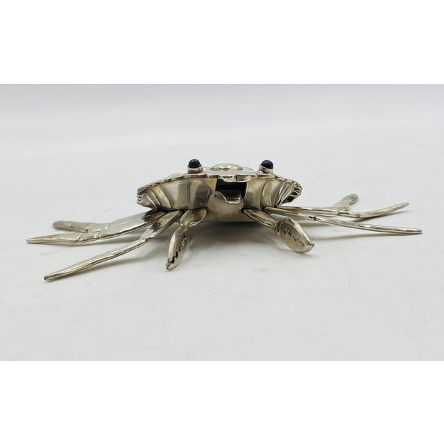 Silver 1980s Emilia Castillo Articulated Crab Sculpture, Silver Plated Brass, Mexican Art For Sale - Image 8 of 13