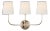 Vendome Triple Sconce in Polished Nickel with Linen Shades Designer: Thomas O'Brien Finish: Polished Nickel Height: 14"...