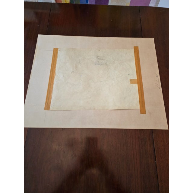 Vintage Mid Century Modern Watercolor Painting of Girl For Sale - Image 4 of 12