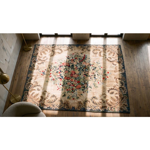 Brown Antique American Hooked Rug For Sale - Image 8 of 9