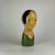 Mid 19th Century French Marotte/Milliner Mannequin Bust in Green Dress & Black Hair For Sale In New York - Image 6 of 11