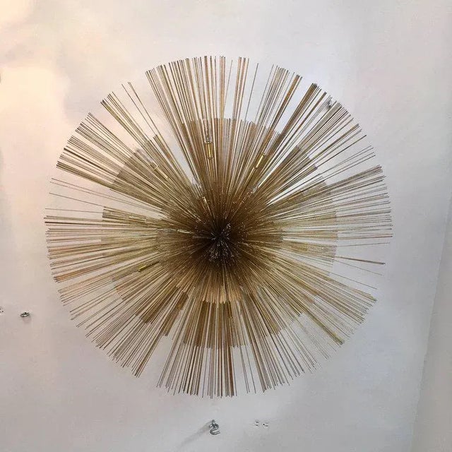 Brass Curtis Jere Brass Nest Flush Light Chandelier For Sale - Image 8 of 8