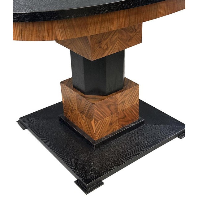 Wood Czech Art Deco Dining Table with Chairs, 1930s, Set of 7 For Sale - Image 7 of 18