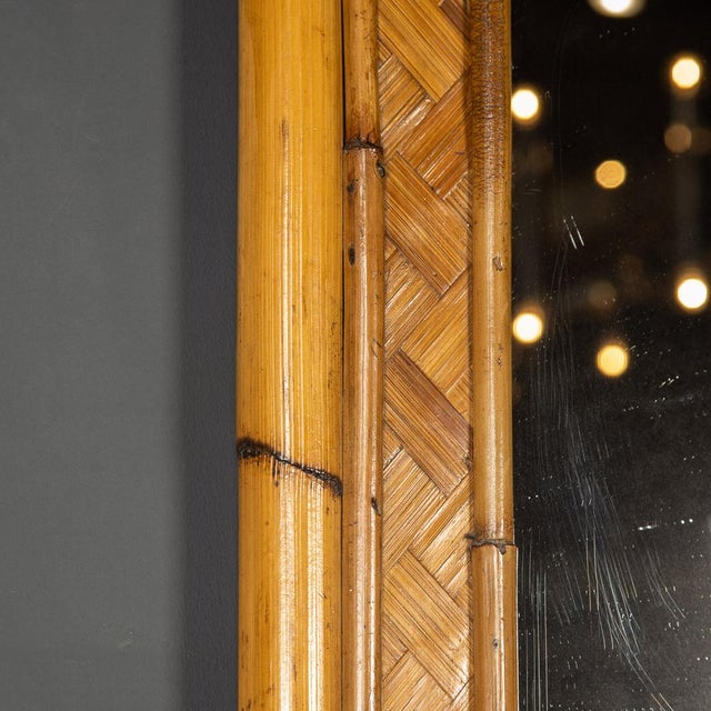 20th Century French French Bamboo Mirror, 1970s For Sale - Image 3 of 9