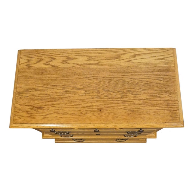 Broyhill Premier Early American Country Style Solid Oak 37" Chest on Chest 6510-41 For Sale - Image 9 of 13