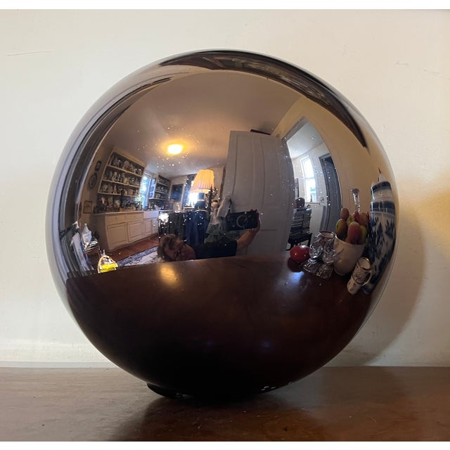 Early 20th Century Large Lavender Mercury Glass Garden Gazing Sphere or Witch's Ball For Sale - Image 5 of 12
