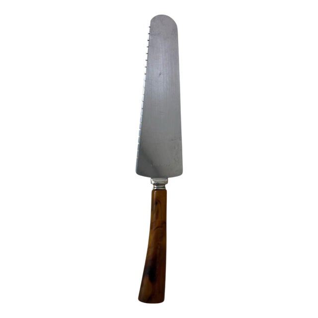 1950s Butterscotch Bakelite Cake Knife Server For Sale