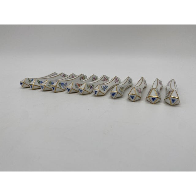 Porcelain Knife Rest with Flowers and Gold Rim from Meissen, Germany, 1900s For Sale - Image 10 of 12