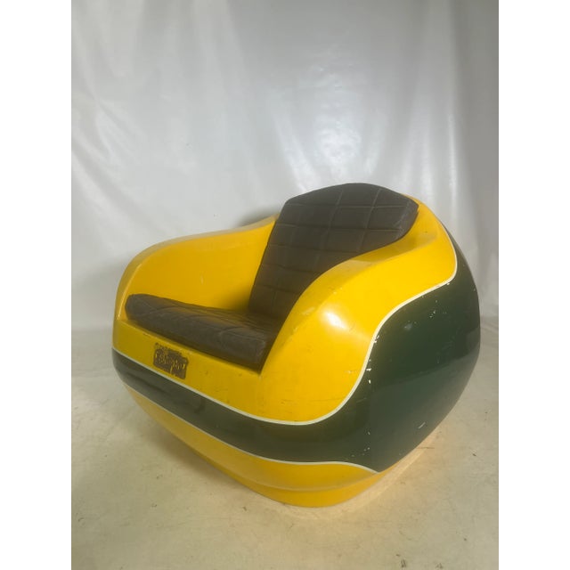 Mid-Century Modern 1960s Fiberglass Armed Pod Chair From Snowmobile Dealership For Sale - Image 3 of 12