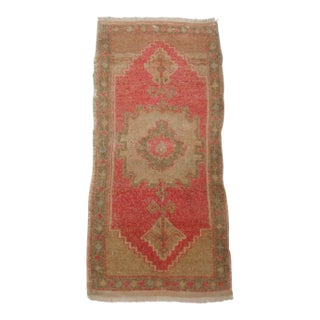 Vintage Wool Mini Turkish Rug For Sale