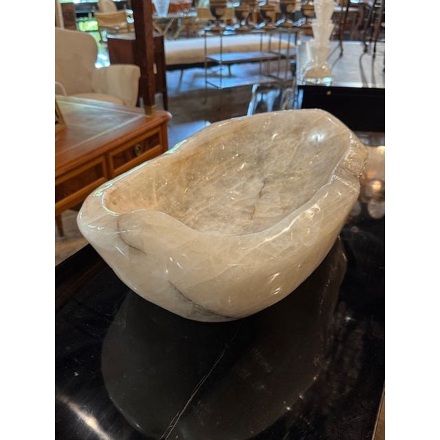 Impressive South American polished rock crystal large bowl. This bowl has natural elegance with artisanal craftsmanship,...