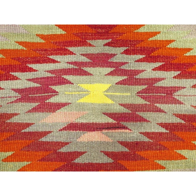 Textile 1960s Vintage Handmade Kilim Rug - 67" X 118" For Sale - Image 7 of 12