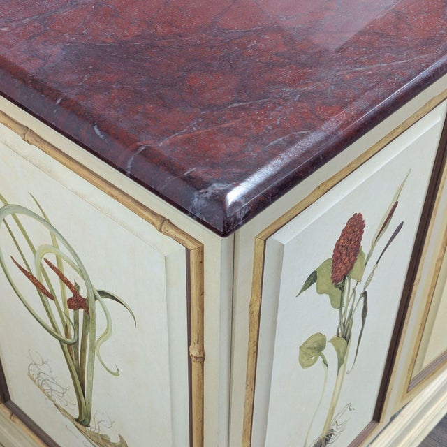 Botanical Hand Painted Media Cabinet For Sale - Image 9 of 12