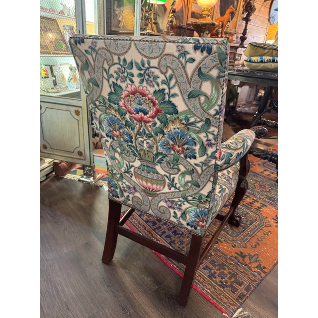 Pair of Vintage Chippendale-Style Eagle-Head Arm Chairs For Sale - Image 12 of 12
