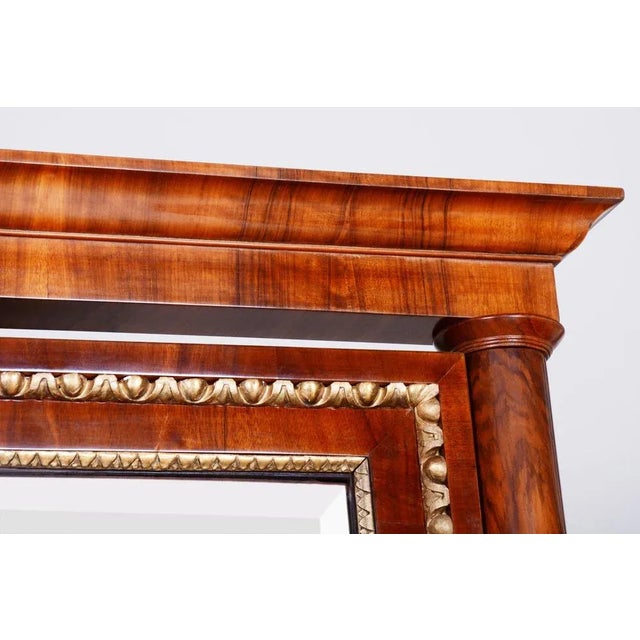 Wood Biedermeier Standing Mirror in Glass & Walnut, Austria, 1810s For Sale - Image 7 of 9