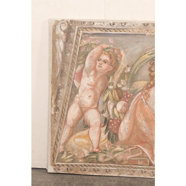 Beige Mid 20th Century Italian La Signora & Putti Fresco Painting For Sale - Image 8 of 12