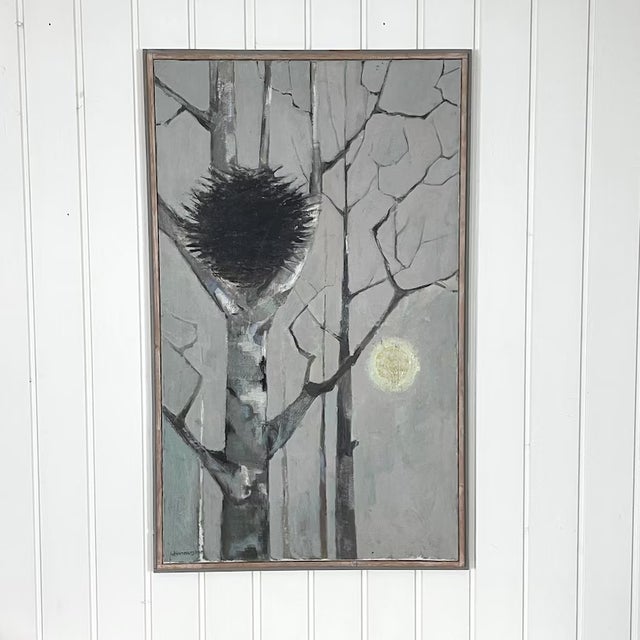 Mid Century Swedish Modernist Oil Painting "Fågelbo" by Lennart Wennersten For Sale - Image 10 of 10