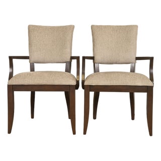 Barbara Barry Style Modern Regency Mahogany Armchairs or Dining Captain Chairs by Ethan Allen, Pair For Sale