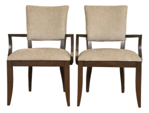 Barbara Barry Style Modern Regency Mahogany Armchairs or Dining Captain Chairs by Ethan Allen, Pair