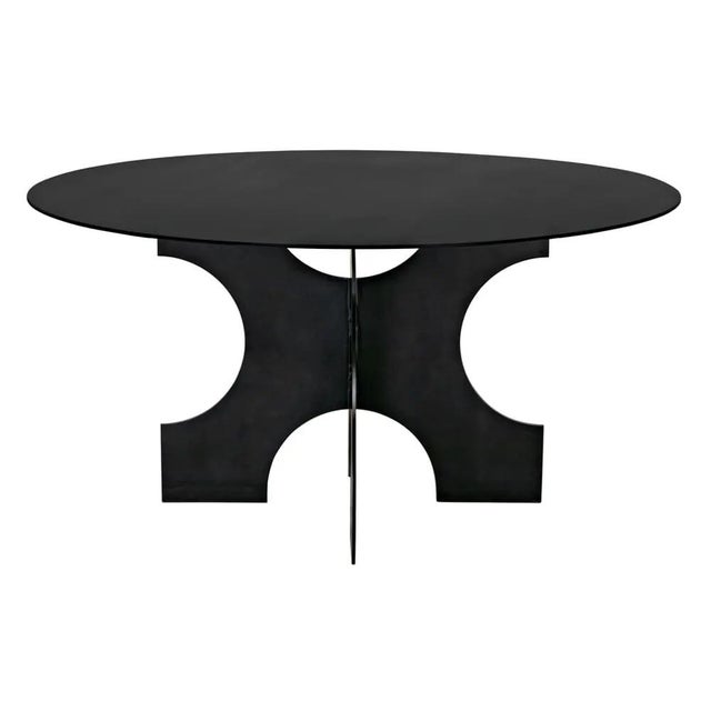 Noir NOIR Element Dining Table, Black Metal For Sale - Image 4 of 6