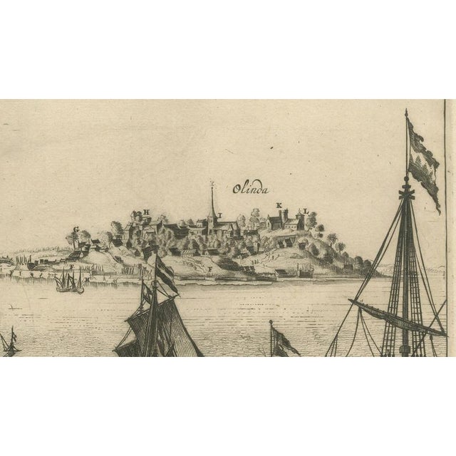 View of Olinda Pernambuco Brazil and Dutch Fleet, 1671 For Sale - Image 4 of 13