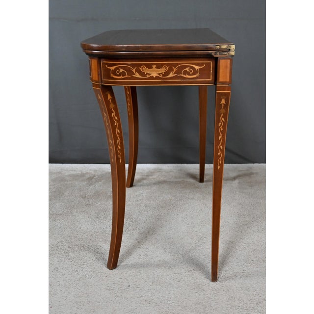 Mahogany Game Console Table, 1920s For Sale - Image 12 of 18