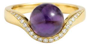 Wave Design Amethyst and Topaz Ring in Silver, Gold, Size 6