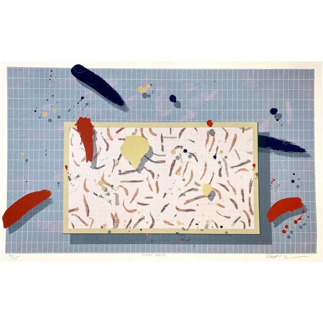 Circa 1980 “Screen Drip” Memphis Style Serigraph Numbered #41/75 by Robert T. Thorn For Sale