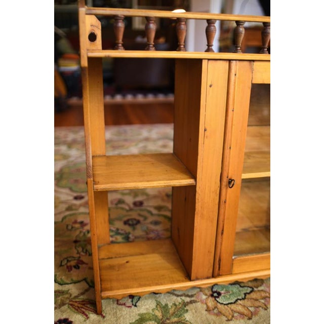 Farmhouse Vintage Handmade Pine Medicine Cabinet Wall Shelf Hutch For Sale - Image 3 of 13