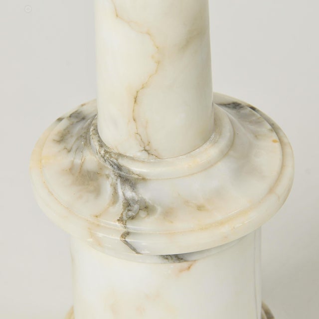 Vintage Marble Column Lamp Italian Neoclassical Statement Lamp For Sale - Image 13 of 15