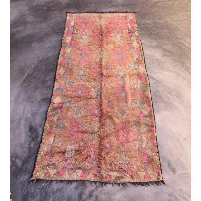 Moroccan Mid-Century Pink Moroccan Rug 6x13 Ft For Sale - Image 3 of 10