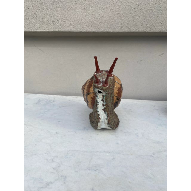 Ceramic Terracotta Majolica Snail Bavent Normandy For Sale - Image 7 of 8