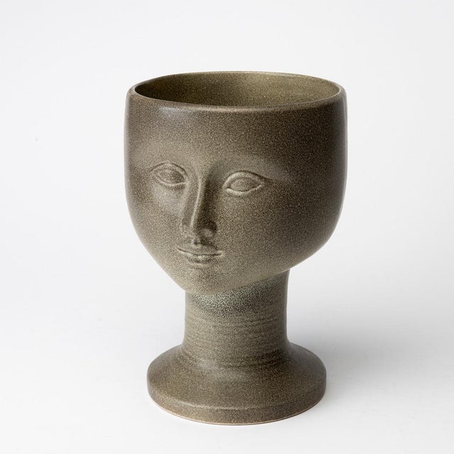 A charming and highly collectible stoneware vase designed by Swedish ceramist Lisa Larsson for Gustavsberg, ca 1977. An...