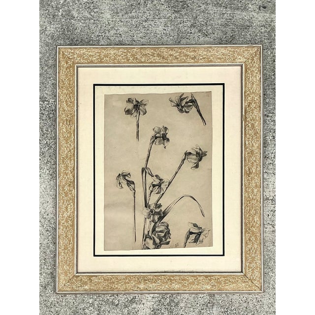 Framed Botanical Drawing With Gold Detailing For Sale - Image 14 of 14