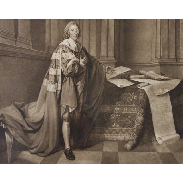 Late 18th Century Of William Pitt, Earl of Chatham: Rare Framed Mezzotint After Brompton, 1779 For Sale - Image 5 of 11