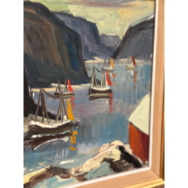 Henning, Sailing Boats, 1960s, Oil on Canvas, Framed For Sale - Image 8 of 18
