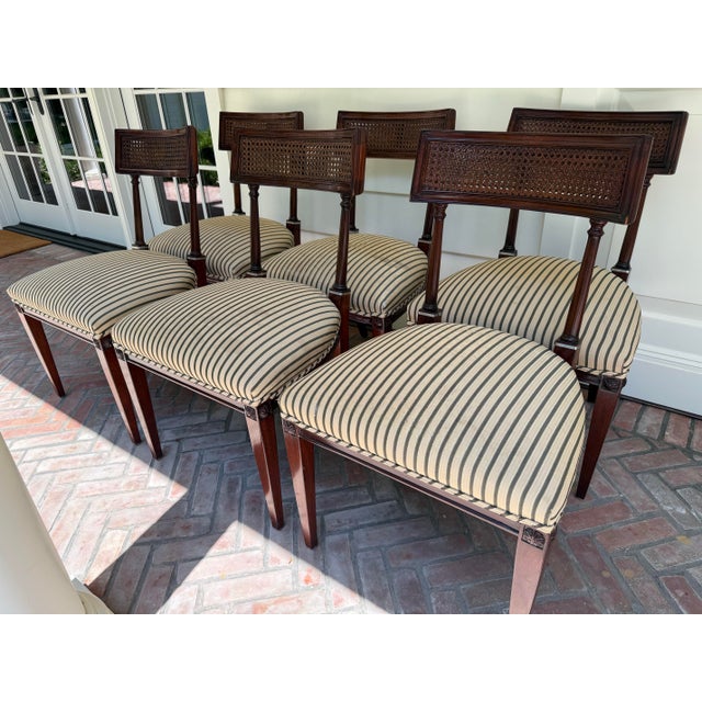 1990s Vintage Cane Back Dining Chairs For Sale - Image 5 of 12