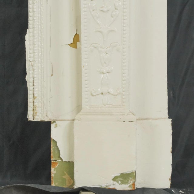 Antique Victorian White Wooden Fireplace Mantel For Sale - Image 11 of 12