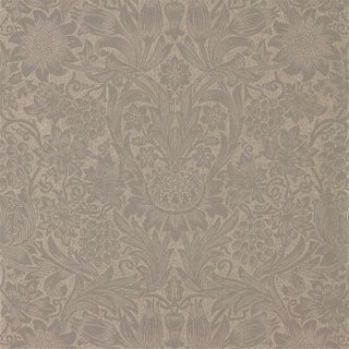 Morris & Co Pure Sunflower Wallpaper in Mole/Gold For Sale