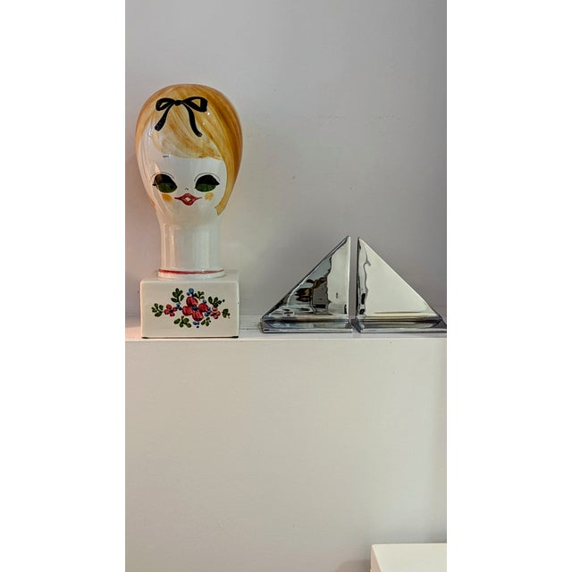 Chrome Mid-Century Chrome Sailboat Bookends | Minimalist Nautical Design For Sale - Image 8 of 8