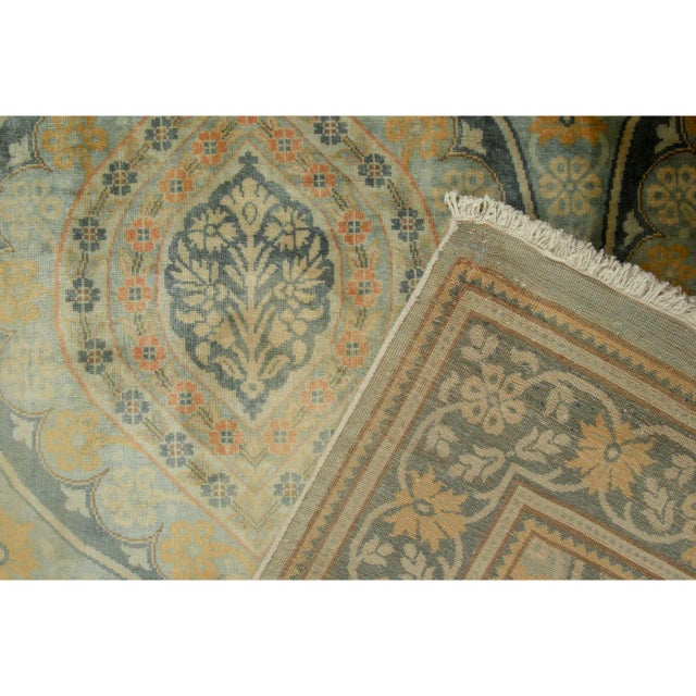 Textile Rug & Kilim’s European Classic Style Rug With Blue and Gold Floral Pattern For Sale - Image 7 of 7