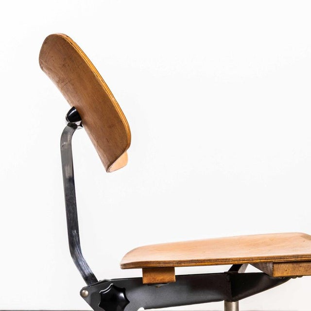 Czech Workshop Swivel Desk Chair, 1960s For Sale - Image 6 of 11