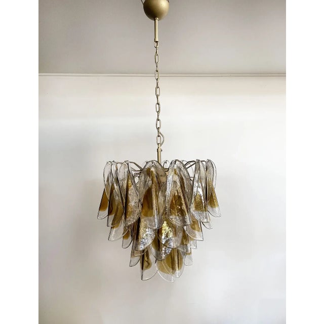 Italian Murano Chandelier Amber Glass – 41 “Swallows” Amber Glass For Sale - Image 9 of 12