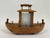 1970s Vintage Japanese Wooden Boat Lamp With Frosted Glass Panel For Sale - Image 5 of 5