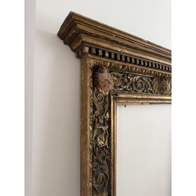 Lombard Frame in Lacquered and Gilded Wood, Early 16th Century For Sale - Image 3 of 15