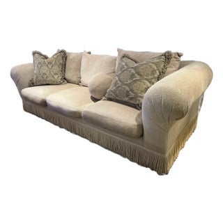 Kreiss Collection Ivory Giverny Sofa-Down With Bullion Cording For Sale