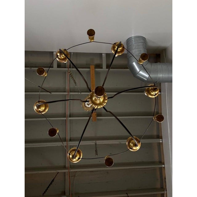 Paul Ferrante Gilt and Iron Six-Light Chandelier, 20th Century For Sale - Image 14 of 16