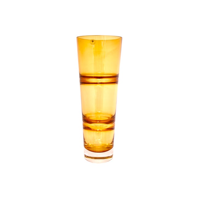Mid-Century Modern Art Glass 16" Dark Amber Vase For Sale - Image 4 of 4