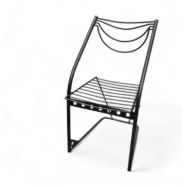 Black Postmodern Chairs, 1980s, Set of 4 For Sale - Image 8 of 18