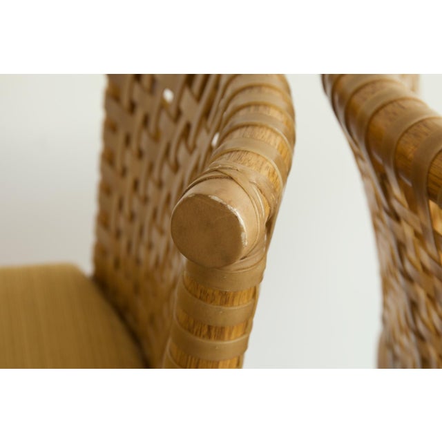 Pair, McGuire San Francisco Woven Rawhide Counter Stools, Late 20th Century For Sale - Image 9 of 10